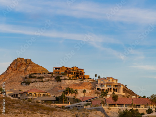 Photography Beautiful afterglow, clouds and some residence building at Henderson