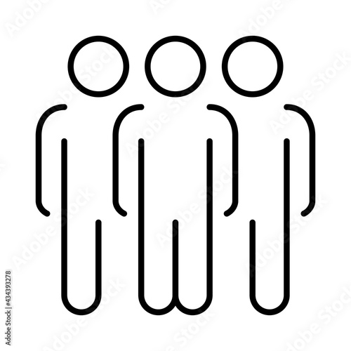 Monochrome simple team icon vector illustration community, teamwork, society and cooperation
