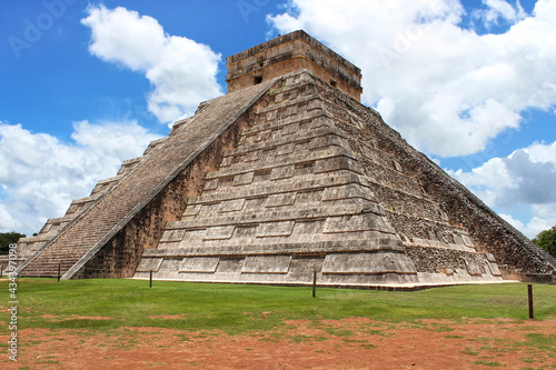 The Temple of Kukulcan El Castillo at the center of Chichen Itza archaeological site. Territory of Mayan city of Chichen Itza  Yucatan  Mexico. 