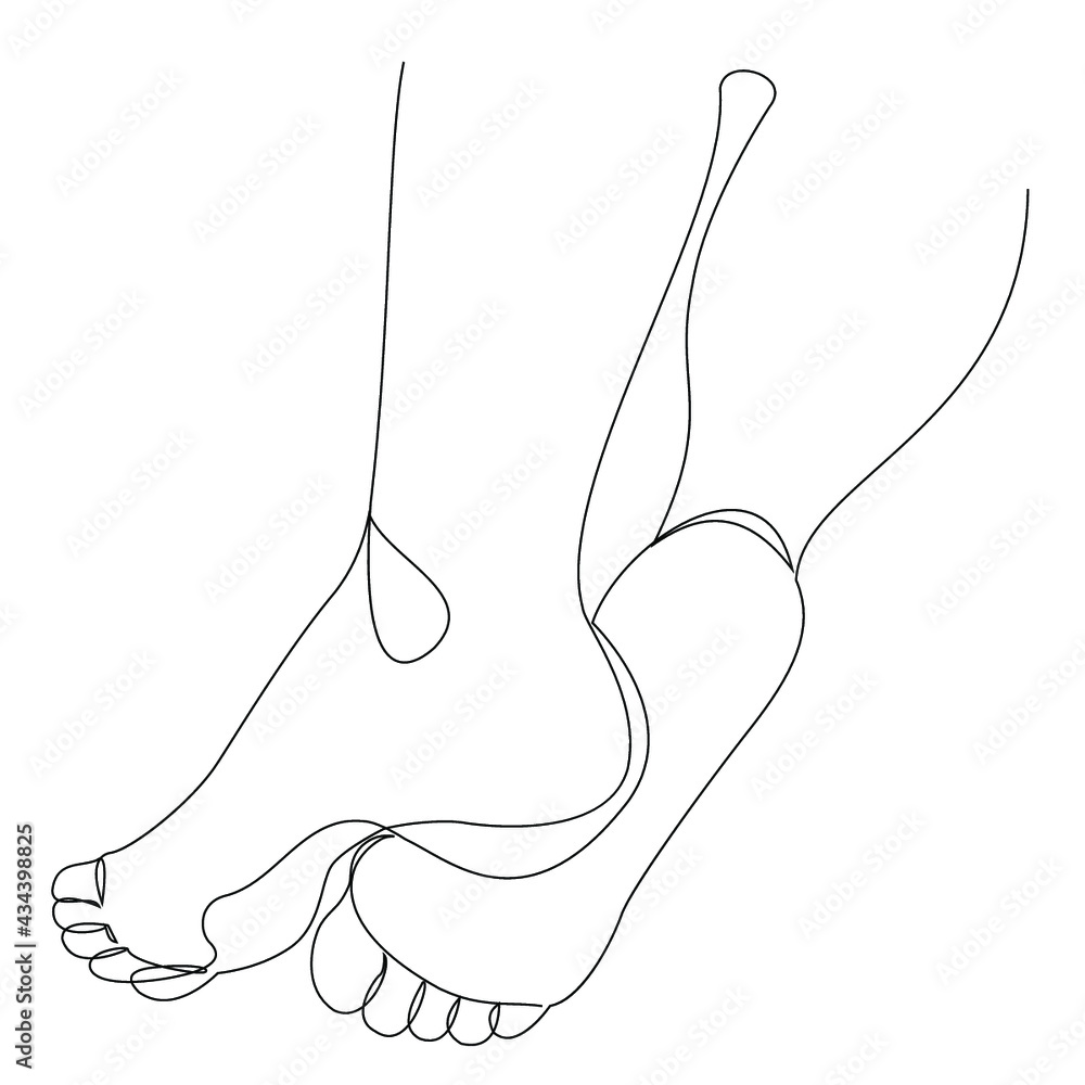 Silhouettes of human legs, foot in modern one line style. Continuous line drawing, aesthetic outline for home decor, posters, wall art, stickers, logo. Vector illustration. Silhouettes of human legs, foot in modern one line style. Continuous line drawing, aesthetic outline for home decor, posters, wall art, stickers, logo. Vector illustration.