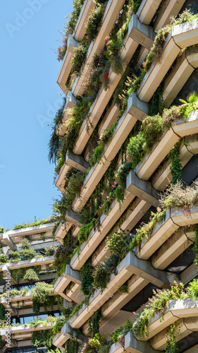 Green Building Facade Details In Barcelona, Spain