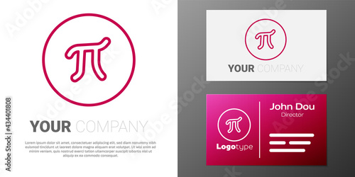 Logotype line Pi symbol icon isolated on white background. Logo design template element. Vector