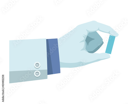 scientist hand with chalk