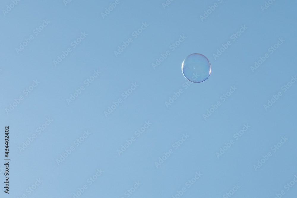 Soap Bubbles Floating On Blue Sky Soap Bubbles Floating On Blue Sky