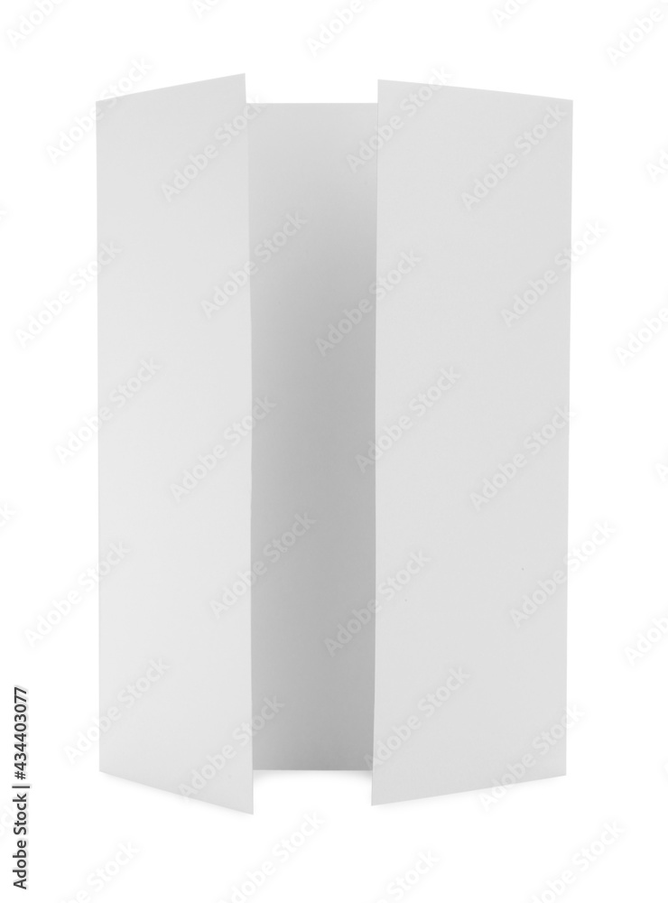 Blank paper brochure isolated on white. Mockup for design Blank paper brochure isolated on white. Mockup for design
