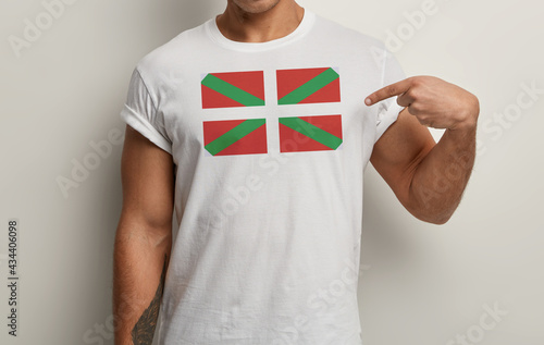 basque country Flag on white man t-shirt