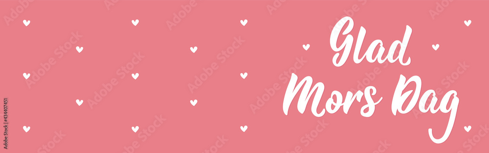 Translated from Swedish: Happy Mother's Day. Lettering. Banner. Calligraphy vector illustration.