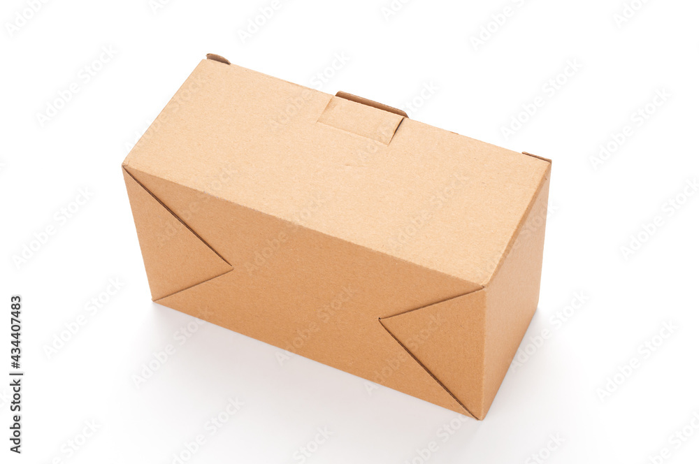 Closed cardboard box on white background Closed cardboard box on white background