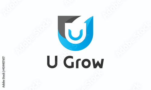 Letter U logo vector | U grow logo