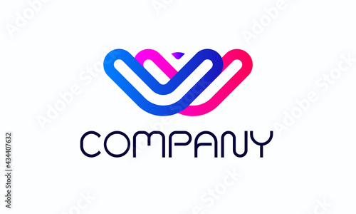 Letter W logo vector