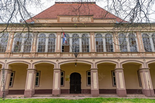 Novi Knezevac, Serbia - May 01, 2021: Castle Maldegem is built in 1910.year and it belonged to counts Maldegem of whom building got its name. Castle is a cultural property of great importance. photo