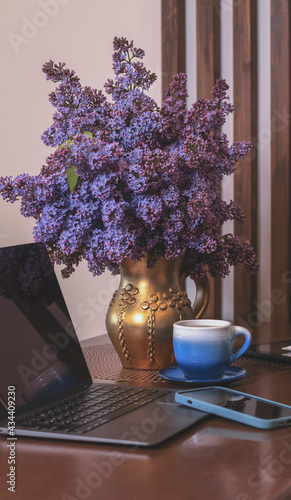 A cup of tea or coffee on a...