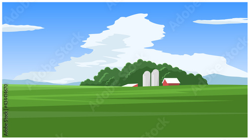 landscape with farmhouse country side