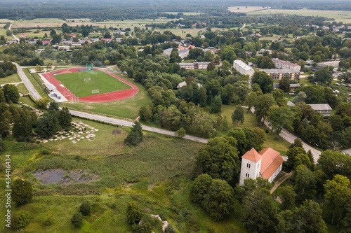 Aerial view of Piltene town, Latvia