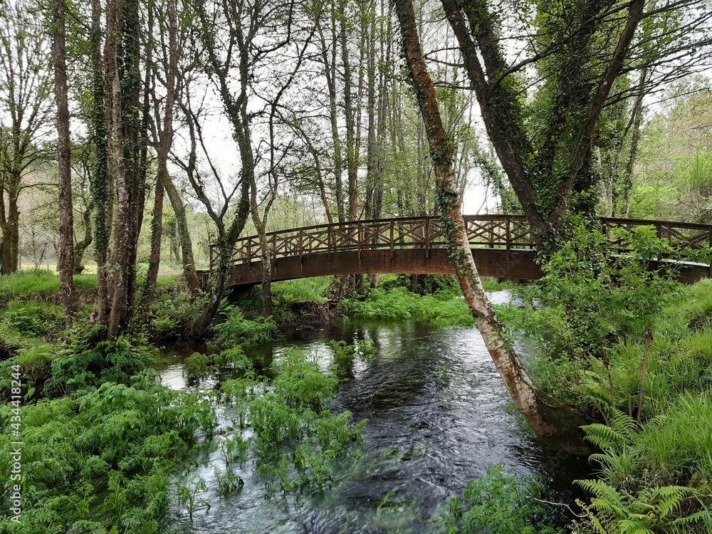 Pasarela sobre el río Magdalena en Vilalba, Galicia