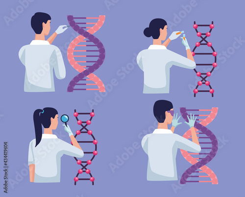 four genetic testing icons