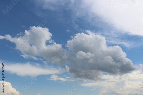 Clouds on bright blue sky background