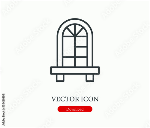 Window vector icon. Editable stroke. Symbol in Line Art Style for Design, Presentation, Website or Apps Elements. Pixel vector graphics - Vector