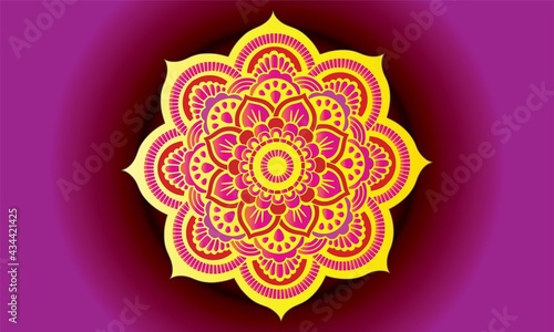 Decorative radial ornament in the form of a mandala