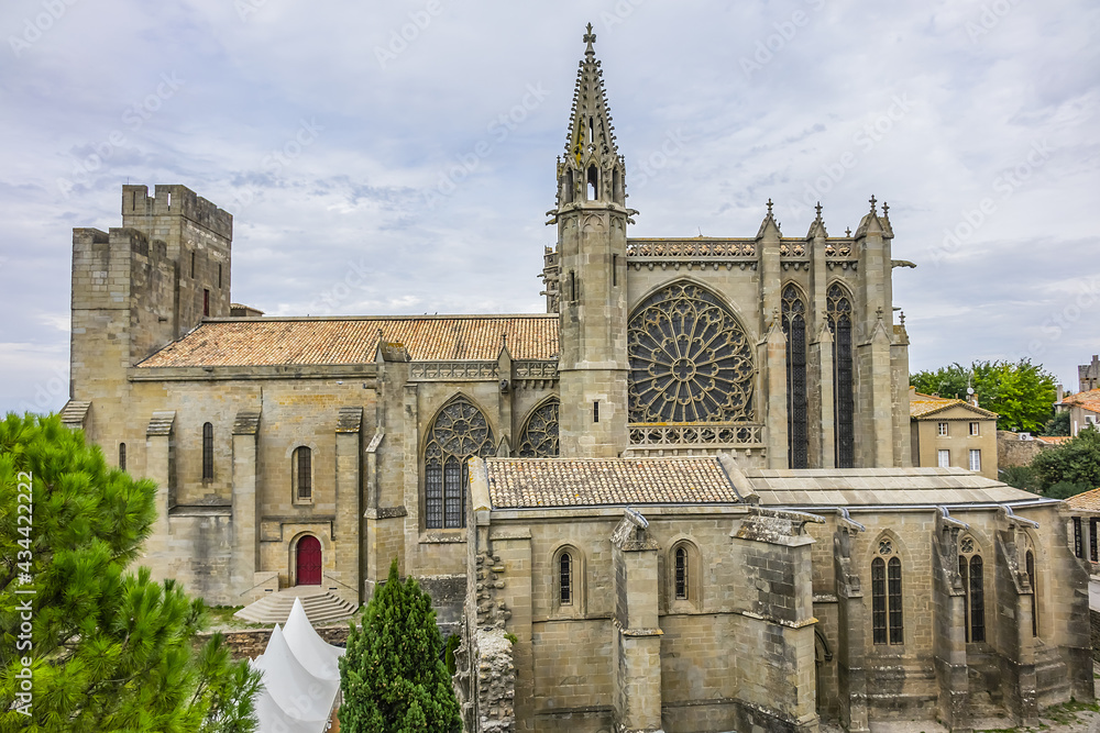 Roman Catholic minor Basilica of Saints Nazarius and Celsus in Carcassonne, France. Basilica of Saints Nazarius and Celsus is 