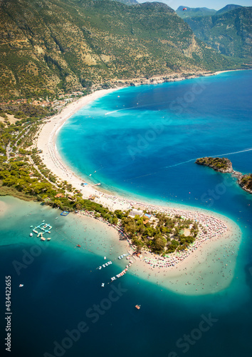 Fototapeta Naklejka Na Ścianę i Meble -  Aerial view of beach in Oludeniz, Turkey