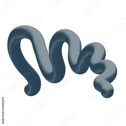 3D Fluid element with trendy gradient effects. Nostalgic for 90s vibe. Abstract liquid figure, dark silver blob, gray symbol for metallic branding design, night party invitation, music flyer.