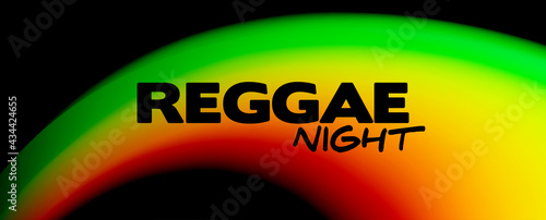 Reggae night party banner template. Vector graphics