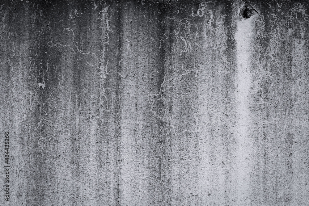 Dark wall with traces of leaks and fungus Dark wall with traces of leaks and fungus