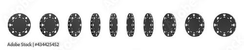 Gambling game, casino 3d chips. Rotating poker chips