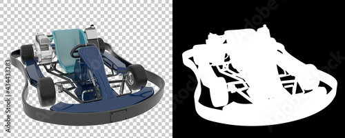 Kart isolated on background with mask. 3d rendering - illustration