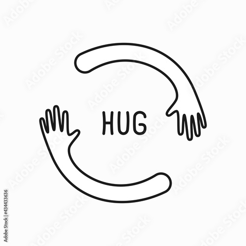 Hands hugs in circle shape illustration