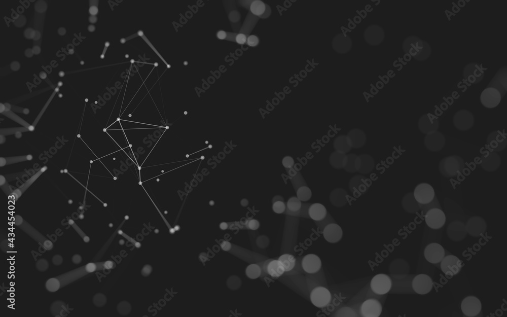 Abstract background. Molecules technology with polygonal shapes, connecting dots and lines. Connection structure. Big data visualization. Abstract background. Molecules technology with polygonal shapes, connecting dots and lines. Connection structure. Big data visualization.