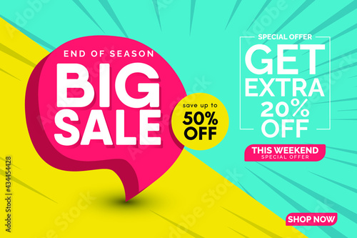 Big sale design banner templates. Vector illustration. Store label.