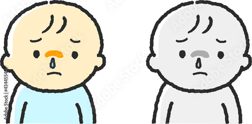 A child still have a runny nose.