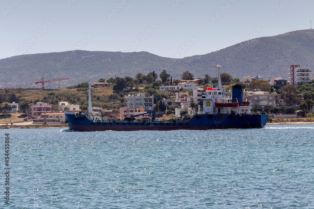 The cargo ship at a distance (Greece)