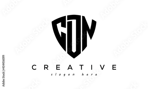 CDN letter creative logo with shield	