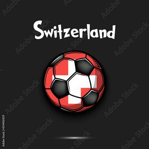 Soccer ball with Switzerland national flag colors