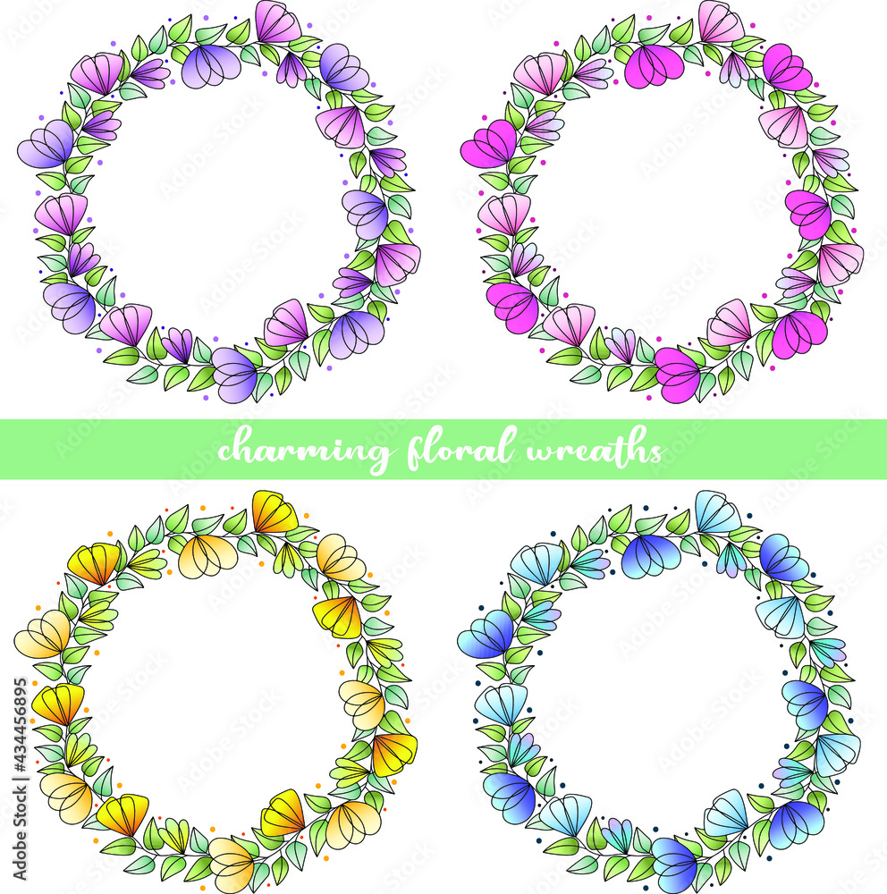 Charming floral wreaths