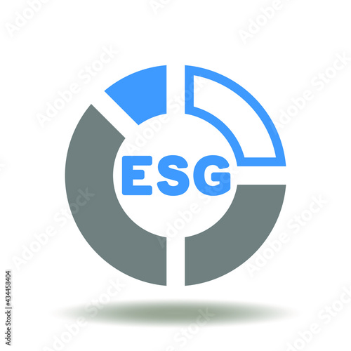 ESG abbreviation with round chart vector illustration. Environmental Social Governance Symbol.