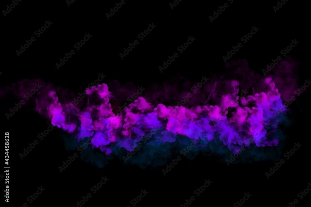Explosion color splash 3d abstract black background