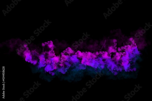 Explosion color splash 3d abstract black background