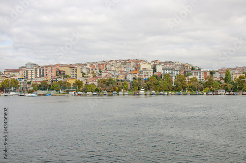 Waterfront with boats and beautiful landscape overlooking the city 