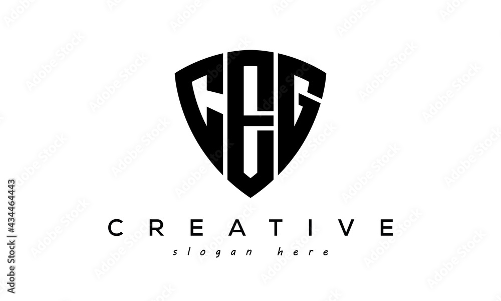 CEG letter creative logo with shield	 - obrazy, fototapety, plakaty 