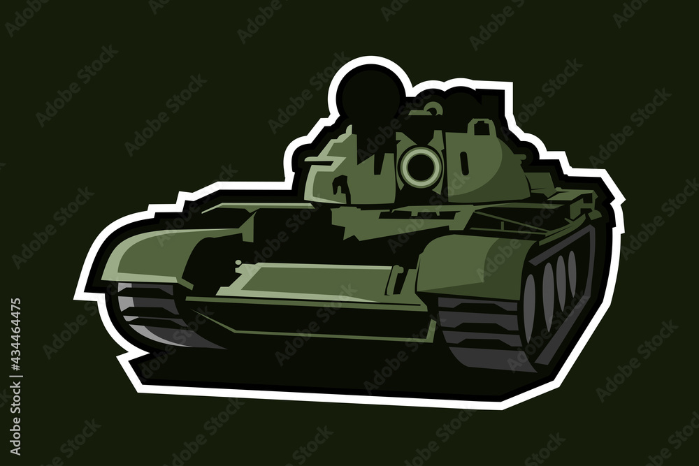 Cold war  Soviet main battle tanks  main battle tank vector illustration.