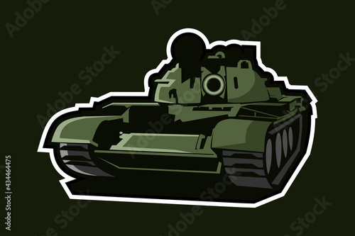 Cold war  Soviet main battle tanks  main battle tank vector illustration.