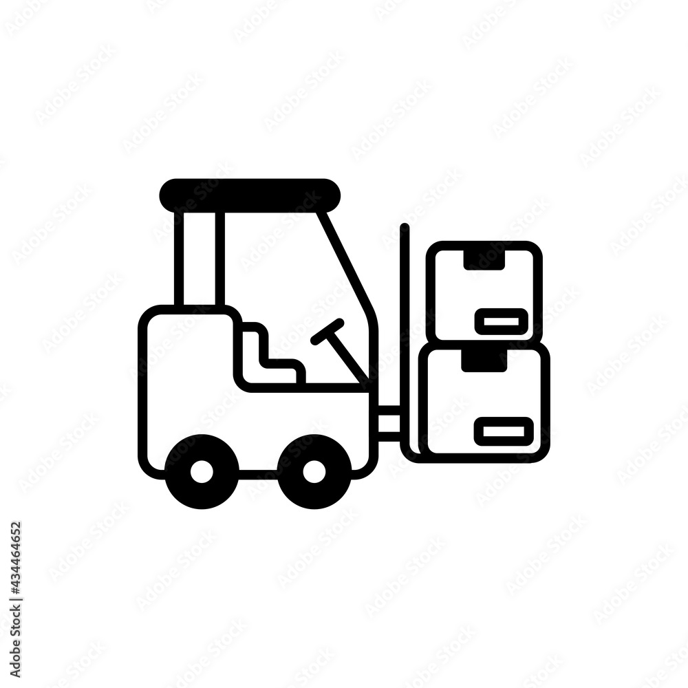 Forklift vector Solid icon style illustration. EPS 10 File