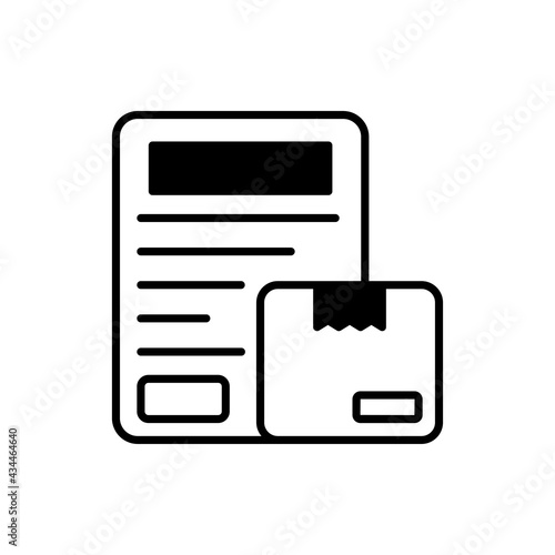 Shipping Description vector Solid icon style illustration. EPS 10 File
