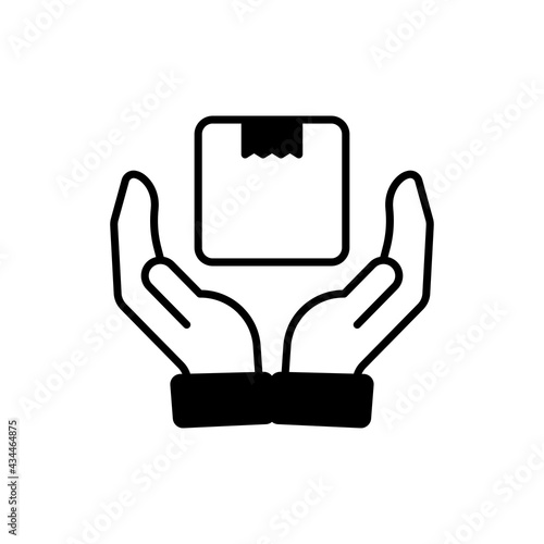 Safely Delivered vector Solid icon style illustration. EPS 10 File