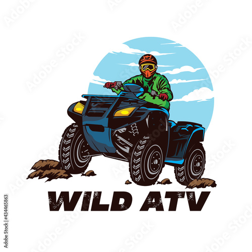 ATV Racing adventure extreme sport, good for tshirt design and racing event logo 