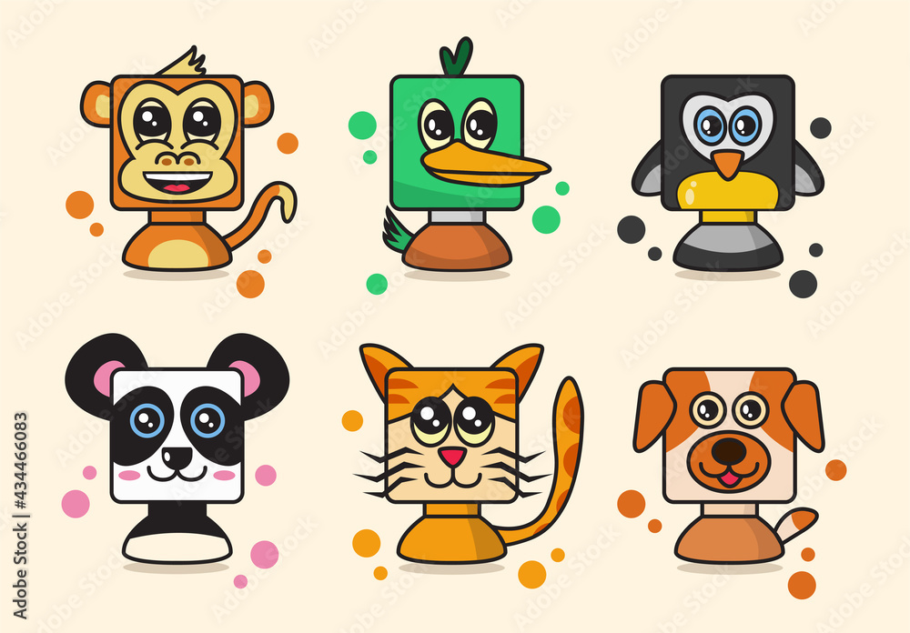 square head animal square head animal